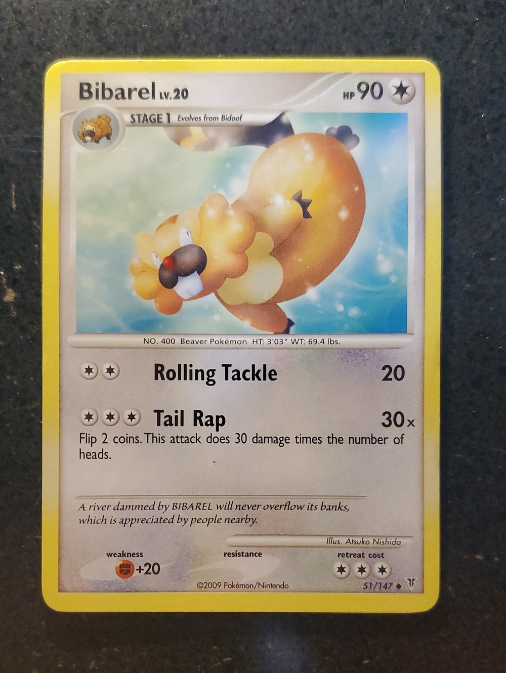 Pokemon Yellow Bibarel Trading Card